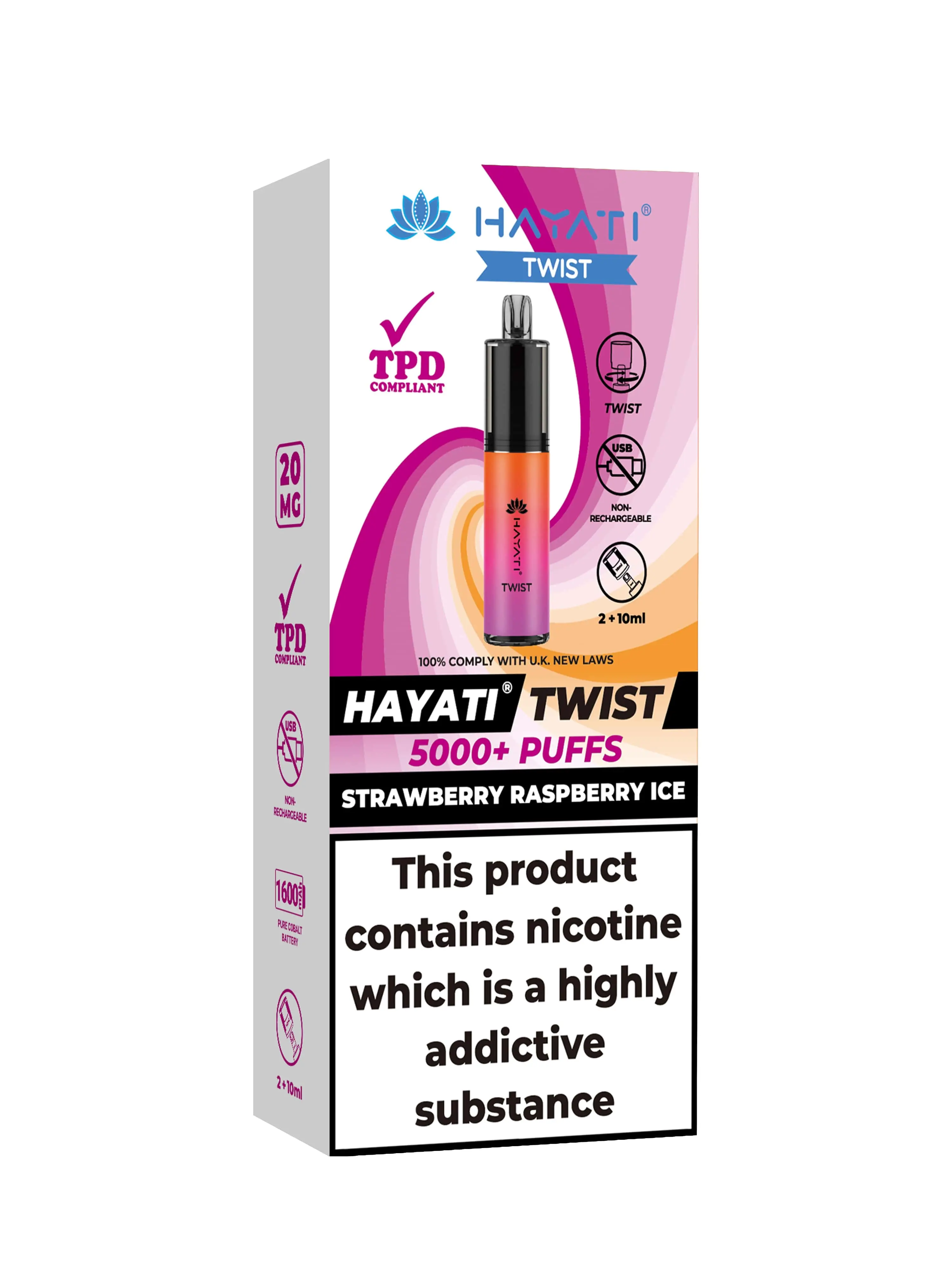 Strawberry raspberry Ice Hayati Twist 5000 Disposable Pod Kit 